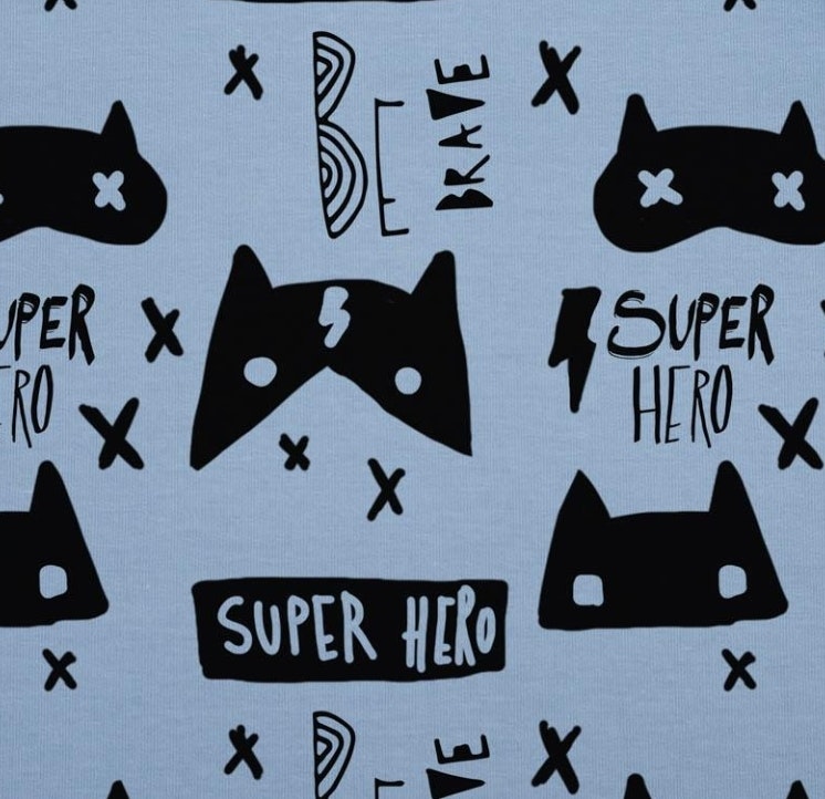 trikå tyg spel mönster stuvbit college trikåtyg super hero