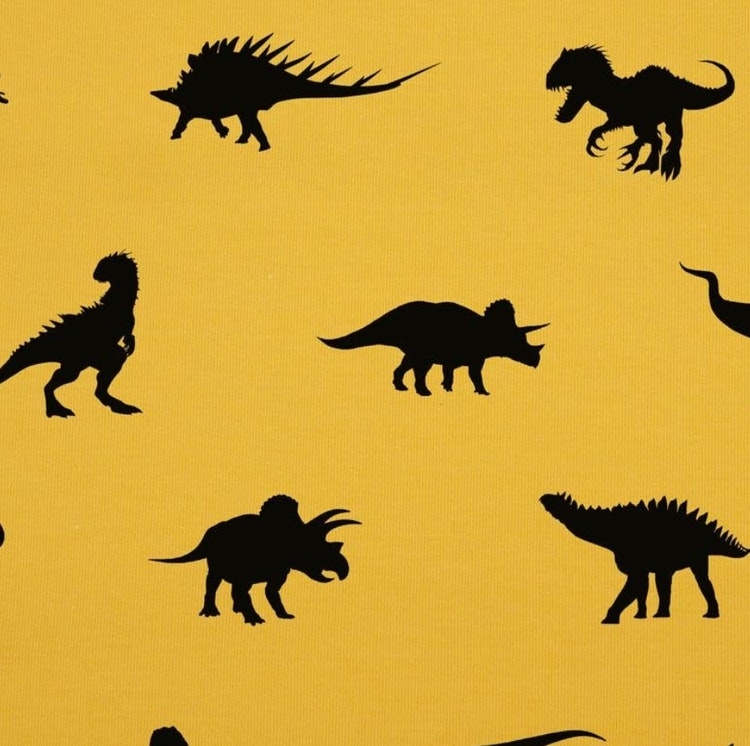 trikå tyg spel mönster stuvbit college trikåtyg dino dinosaurier