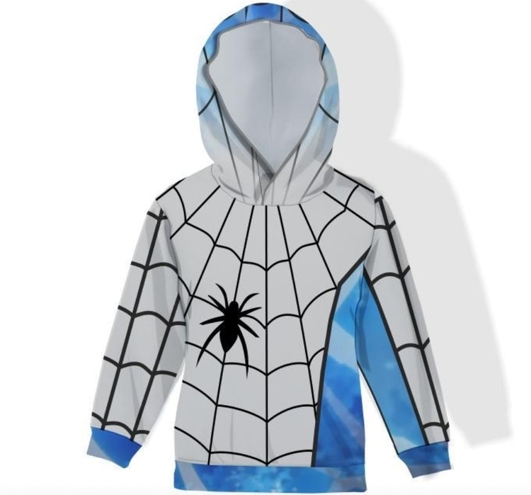 DIY Klipp och sy Tröja med spindel Spiderman Blå