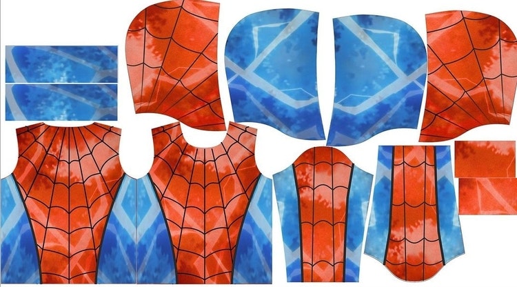DIY Klipp och sy Tröja med spindel Spiderman Röd