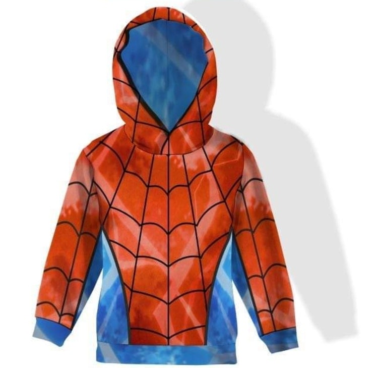 DIY Klipp och sy Tröja med spindel Spiderman Röd