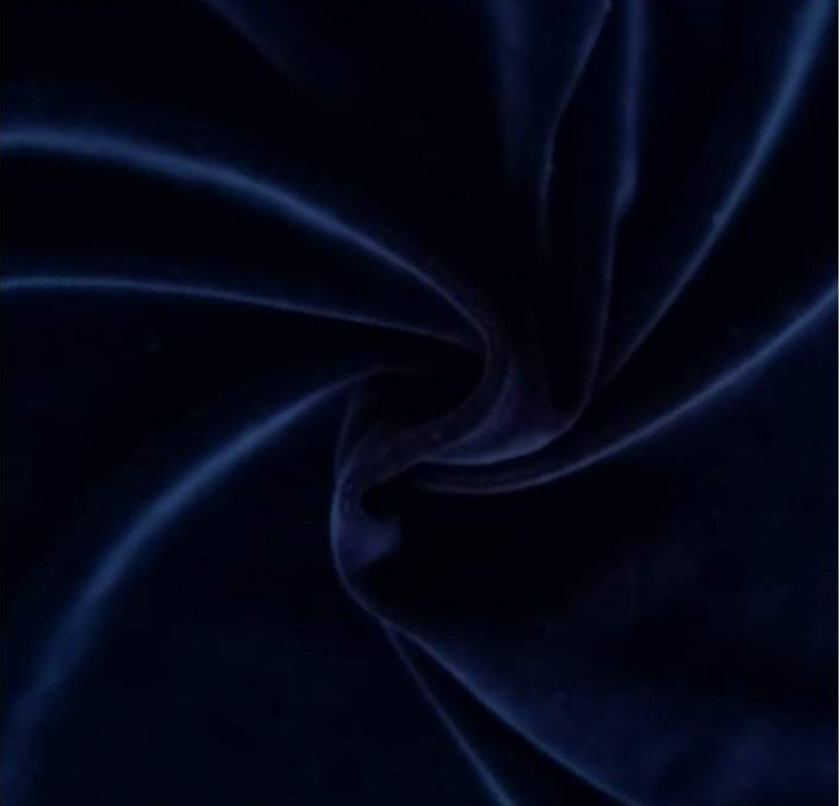 mörkblå velour bomull