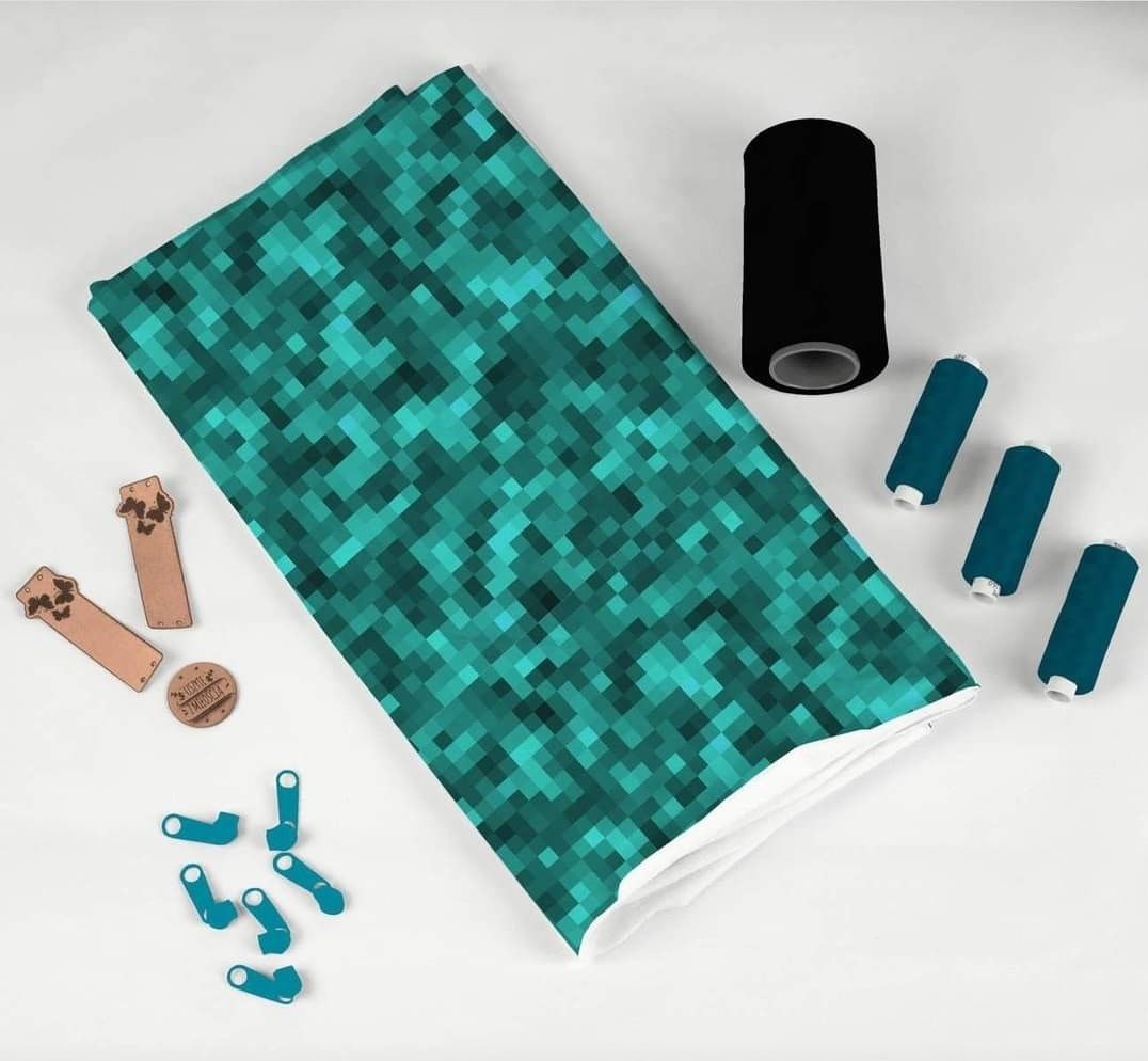 trikå tyg pixlar spel college trikåtyg barntyg barntyger