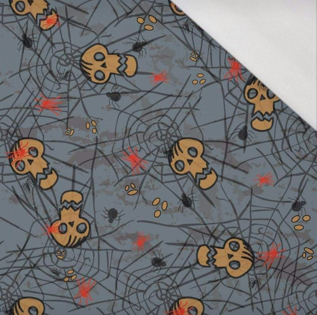 trikå tyg pixlar spel college trikåtyg barntyg barntyger halloween spindlar spindelnät