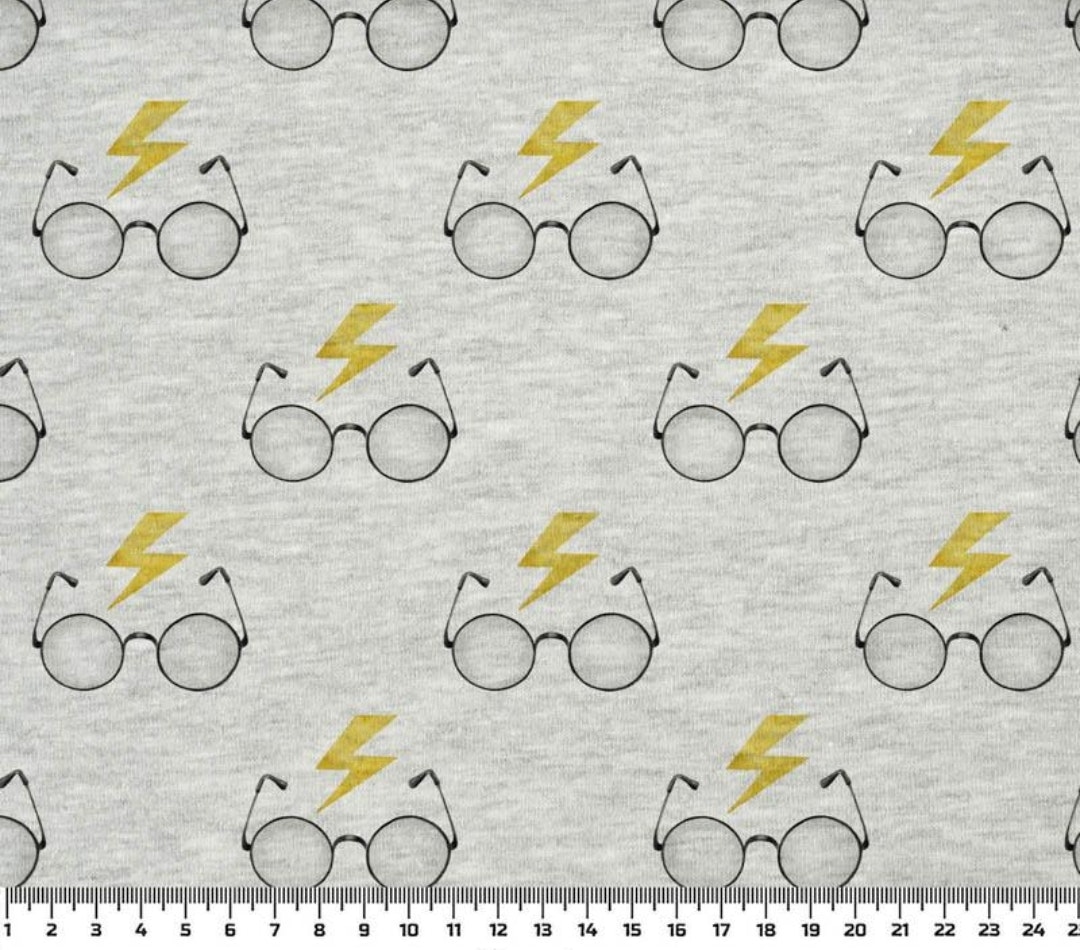 trikå tyg pixlar spel college trikåtyg barntyg barntyger glasögon harry potter
