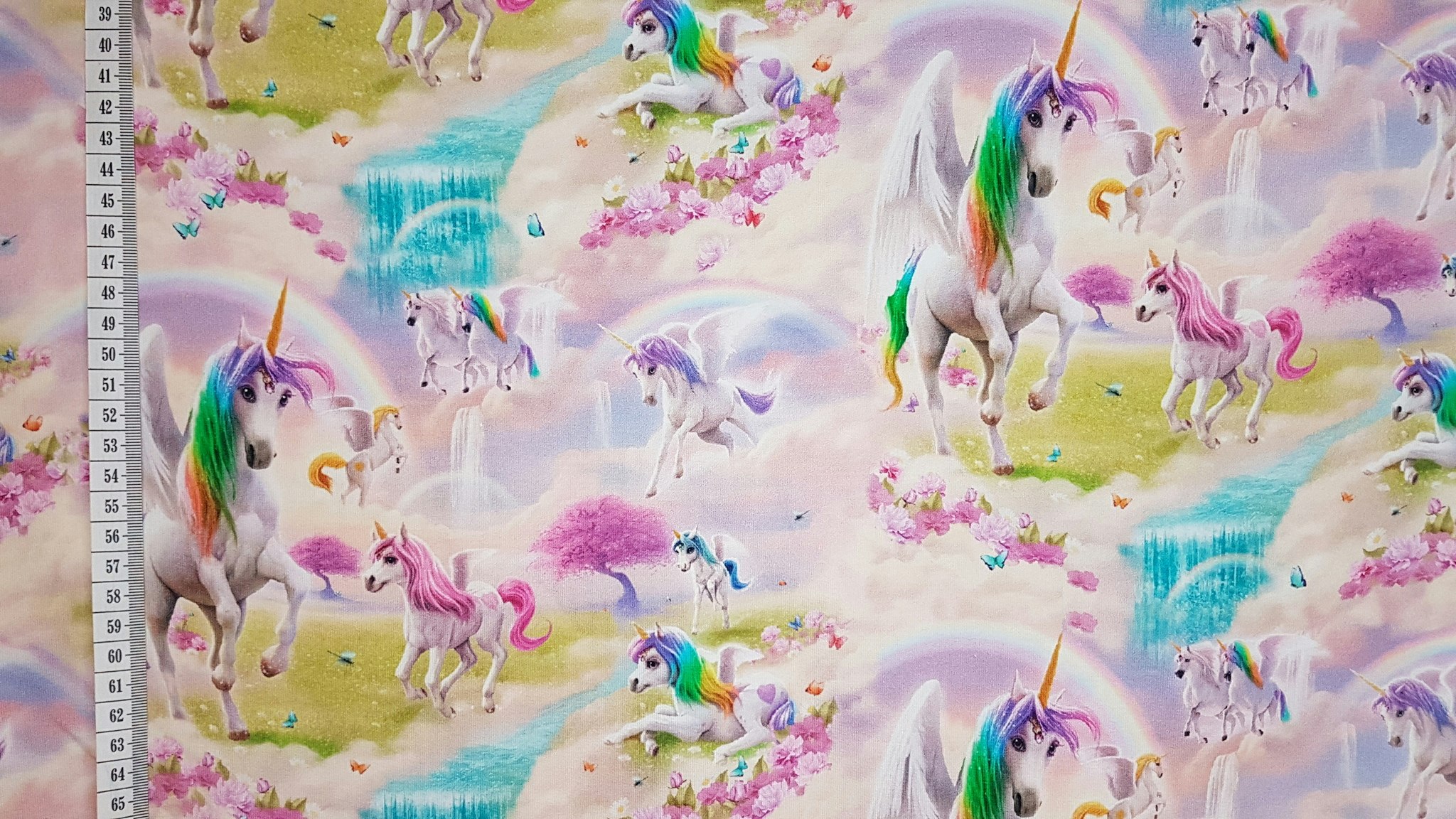 tyg tyger trikå college single jersey trikåtyg unicorn enhörning enhörningar