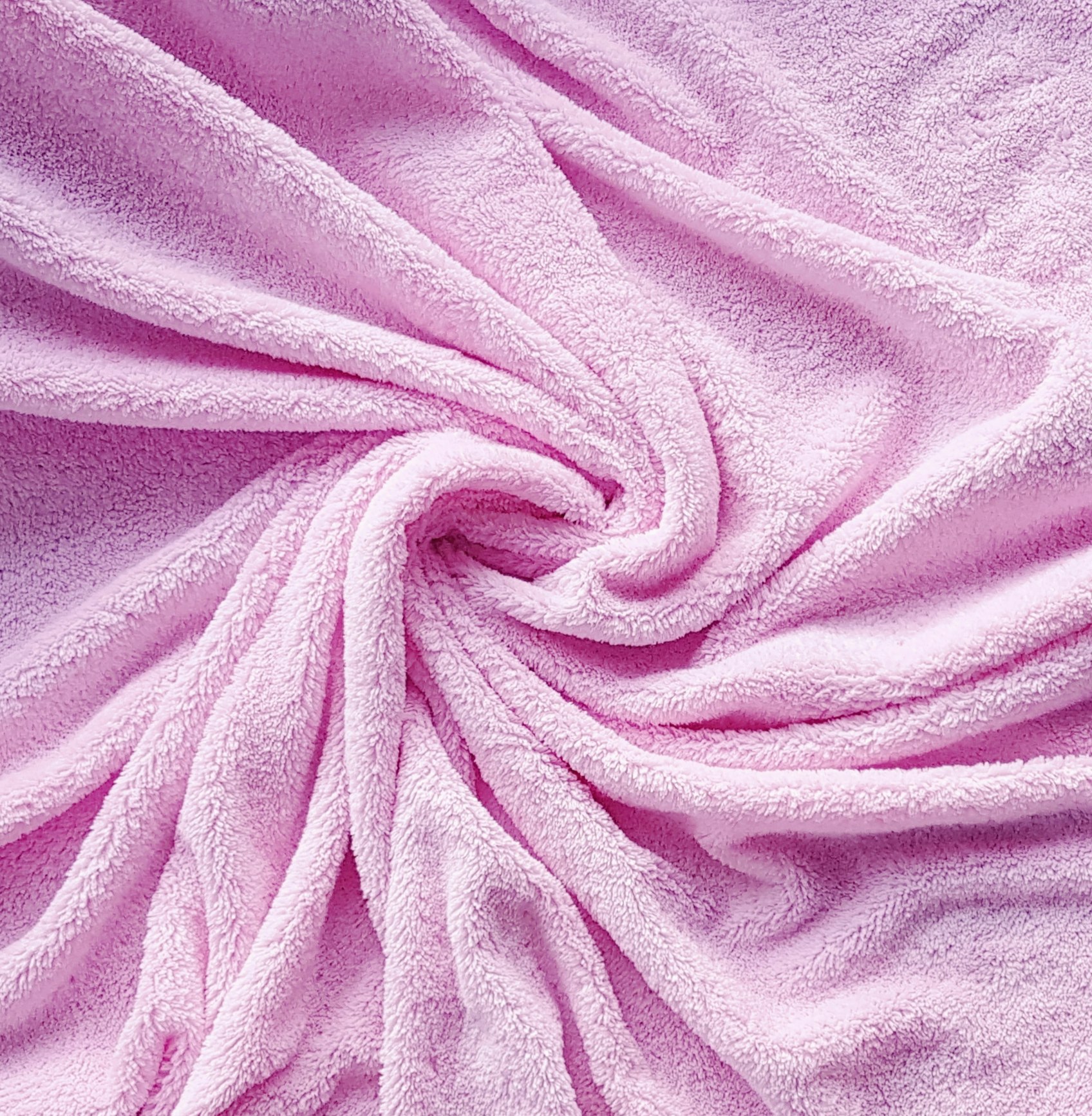 Teddy minky fleece fluffig fluffigt tyg rosa