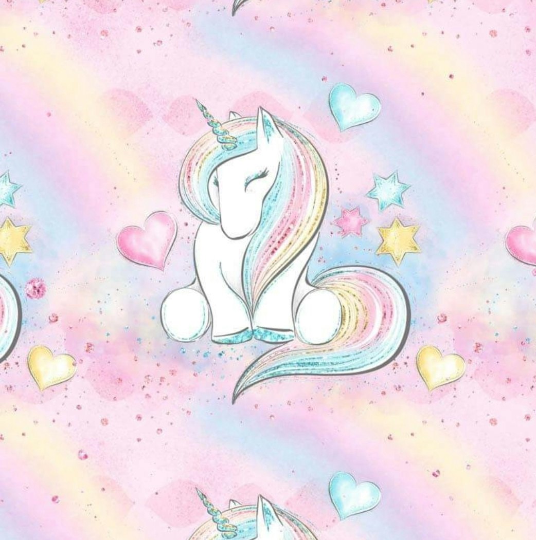 Trikå trikåtyg college stuvbit tygbitar enhörning unicorn stjärnor blommor enhörningar
