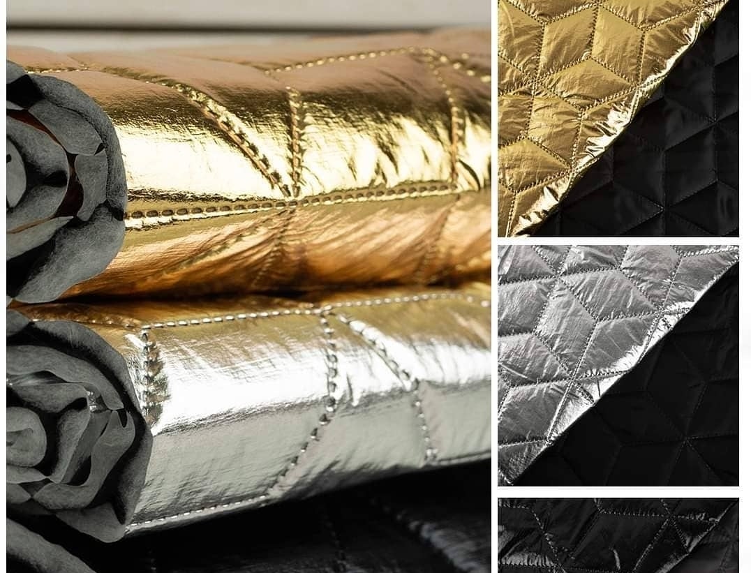 Quilt med foder jacka 3d metalic