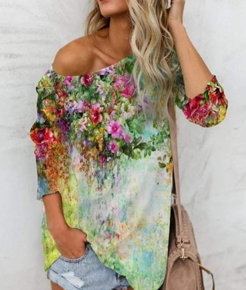 Blommor Sommar  Single Jersey 80cm