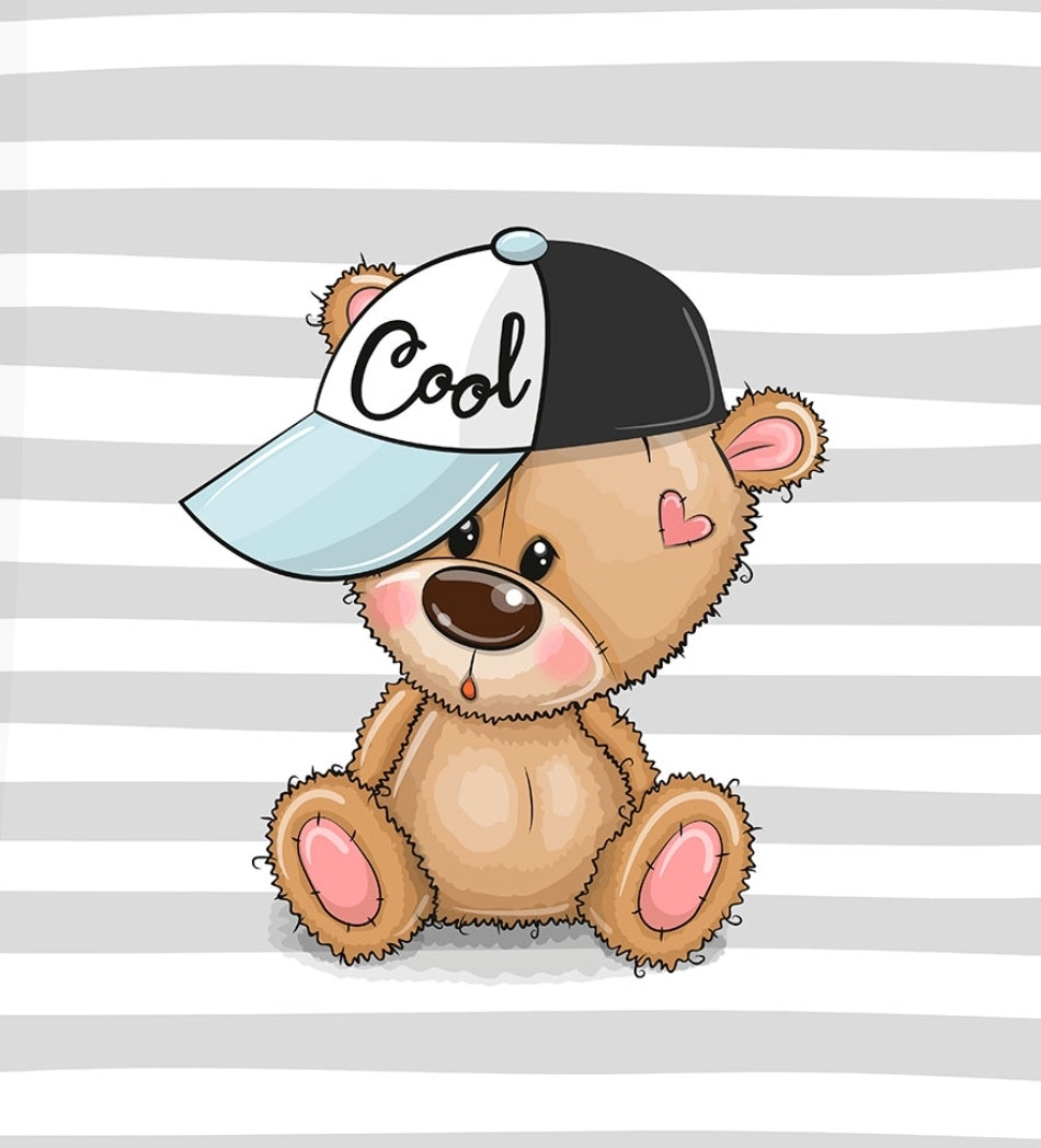 Nalle med Keps Cool Panel French terry College
