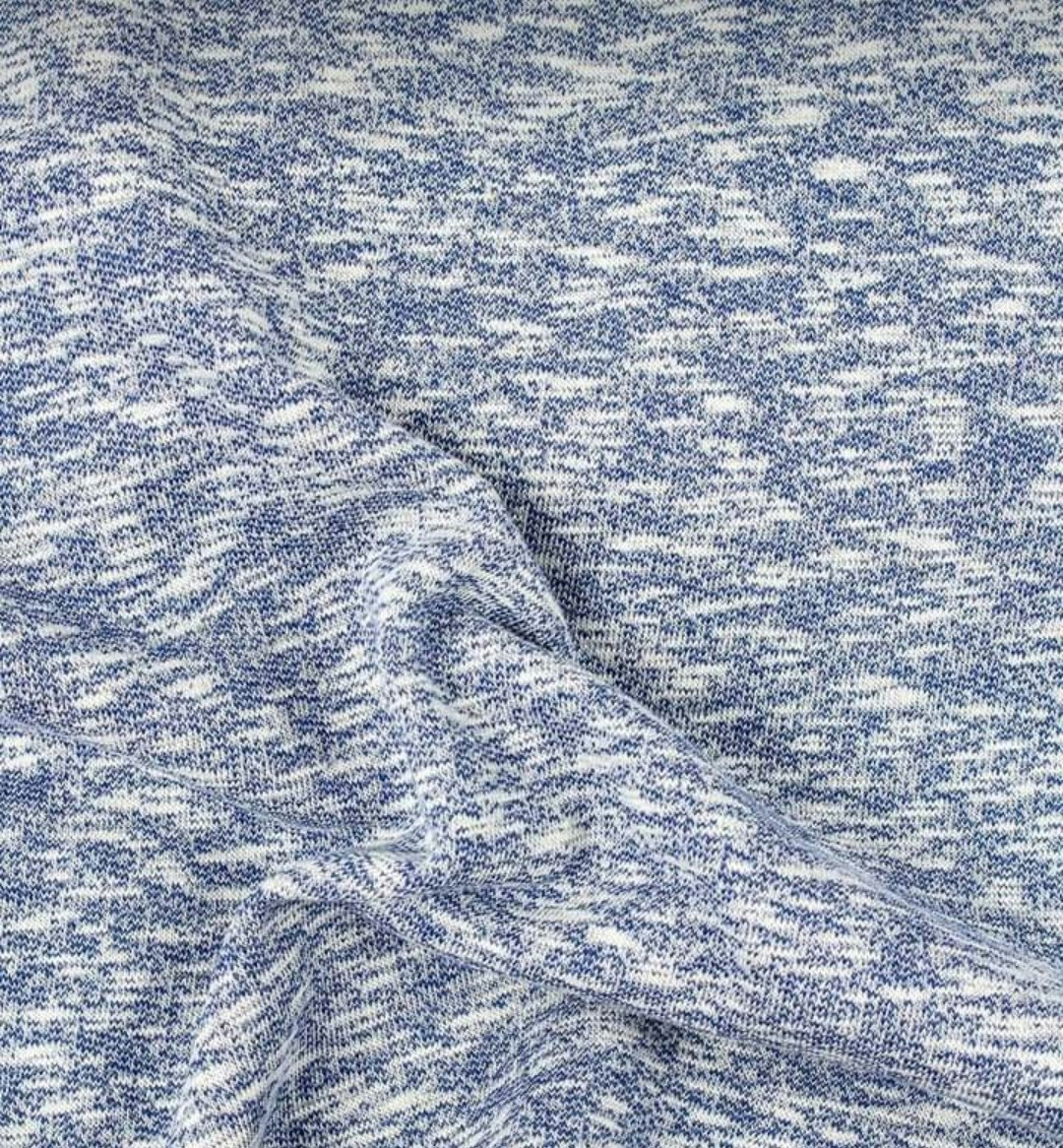 Blå och grå melange French Terry  OUTLET