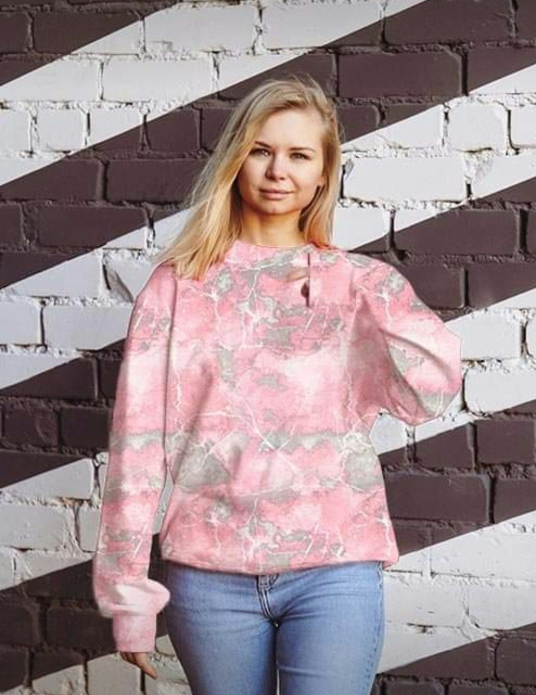 Batic Röd/rosa och grå   French Terry  OUTLET