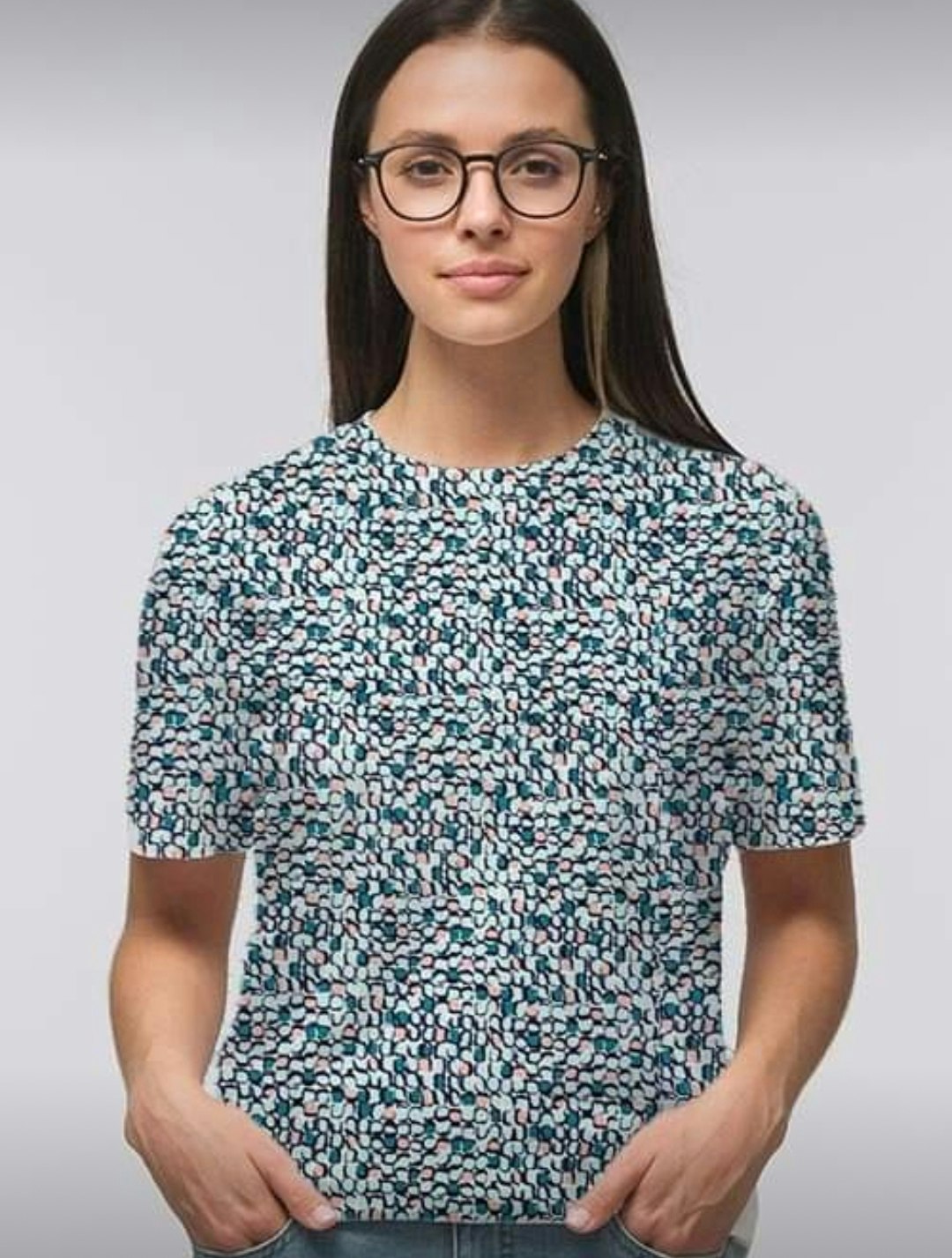 Små kvadrater  Jersey Viscose OUTLET