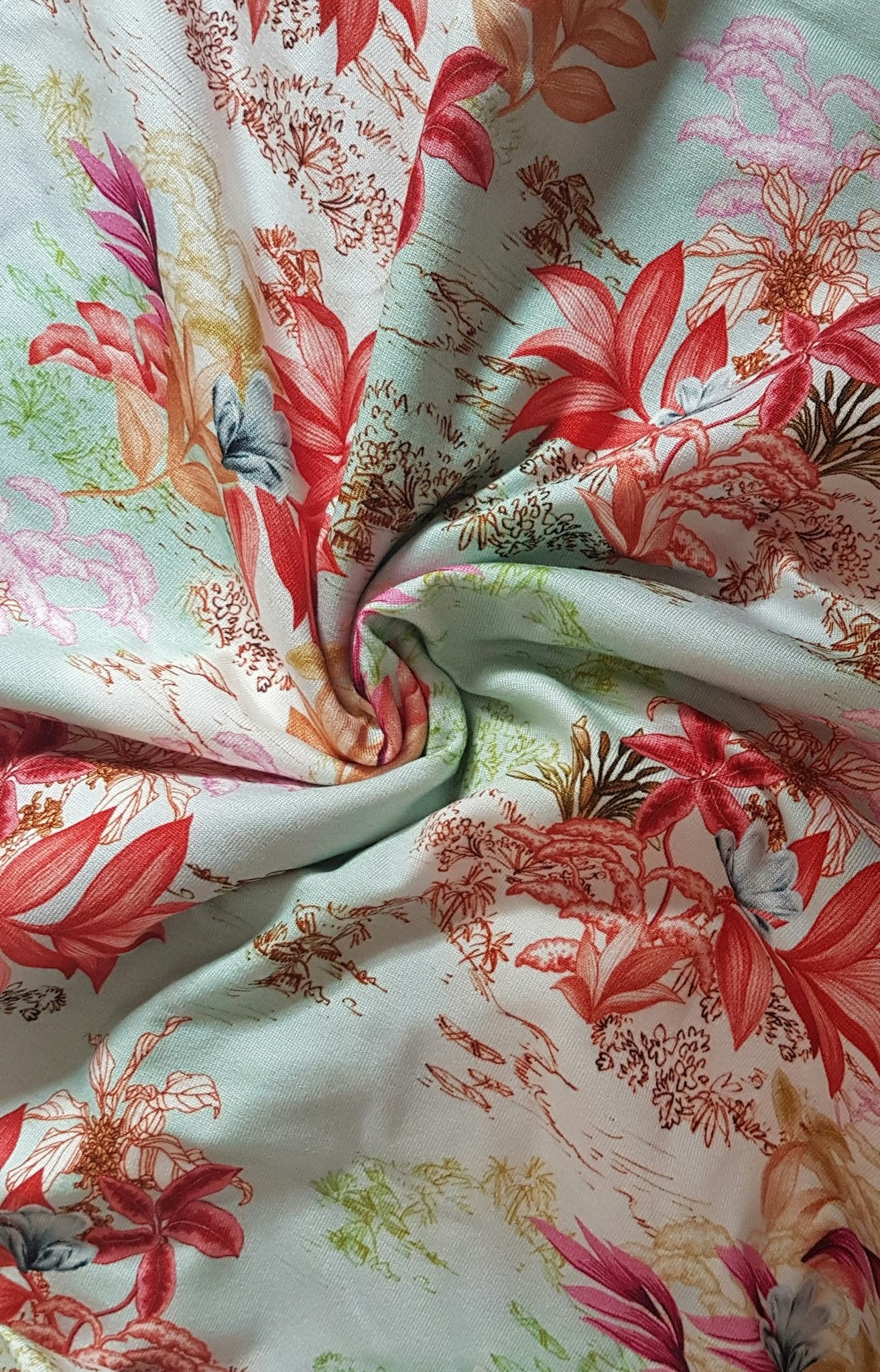 Blommor och Blad, Sommar Single Jersey Viscose OUTLET 69cm