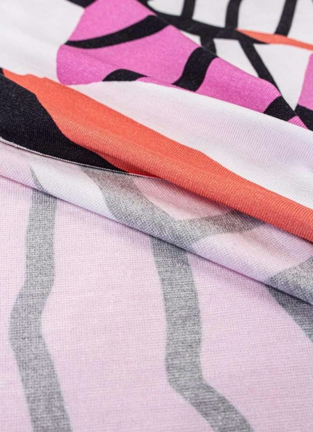 Linjer Rosa Svart Jersey Viscose OUTLET