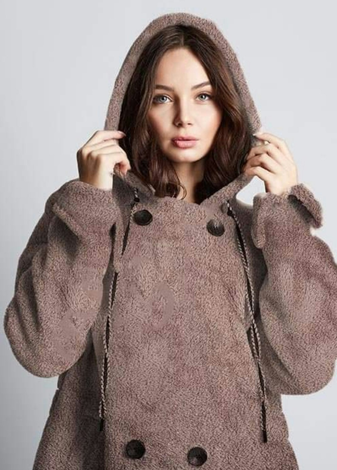 Dubbelsidigt Teddy, Fluffig Brun