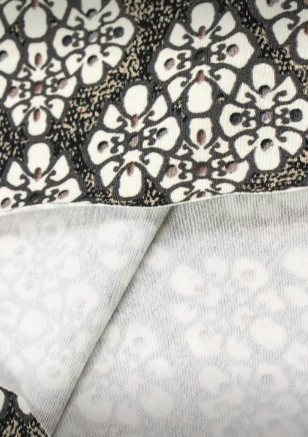 Vita Blommor  Jersey Viscose OUTLET