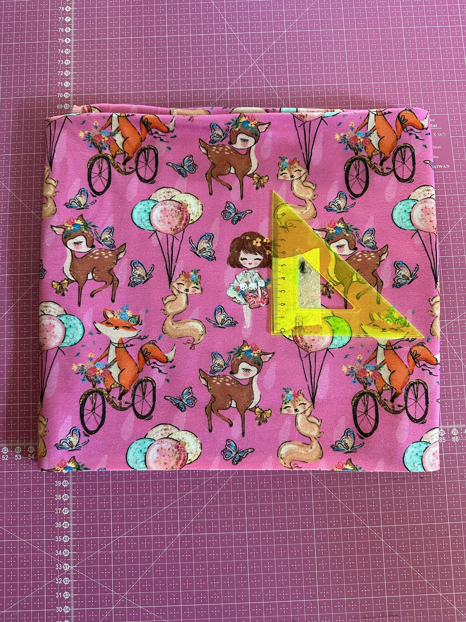 Flicka och djur Single Jersey 34cm