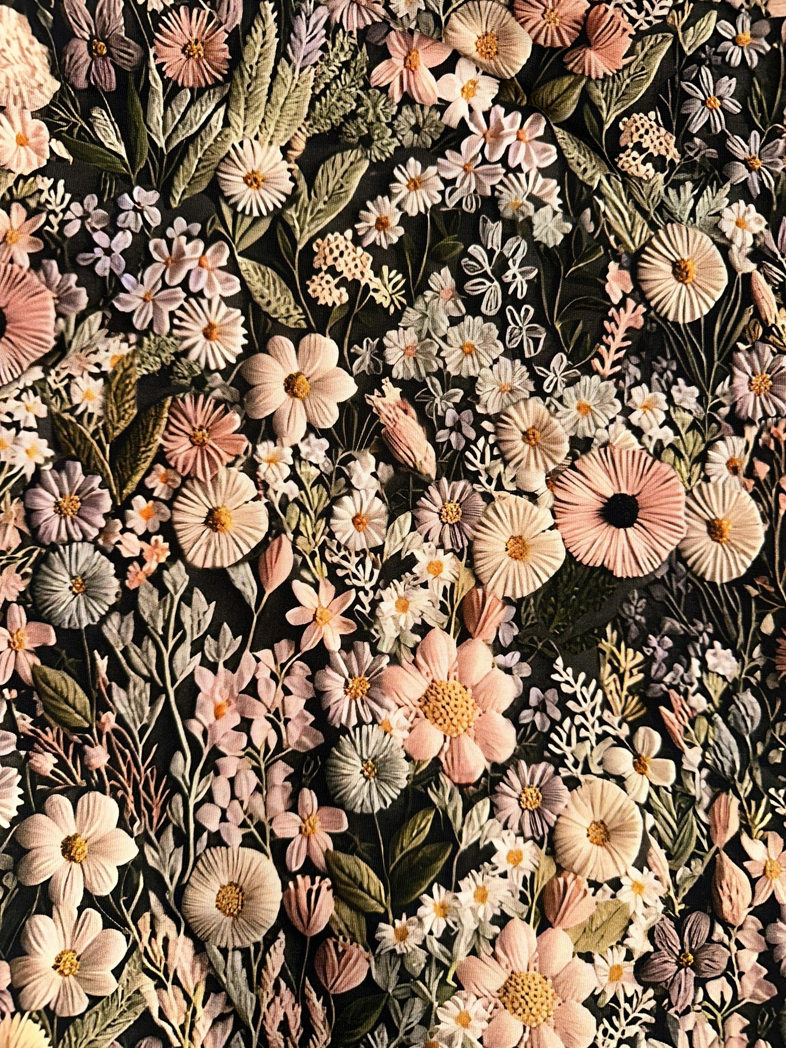 Tyg tyger French Terry college jogging öglad baksida blommor