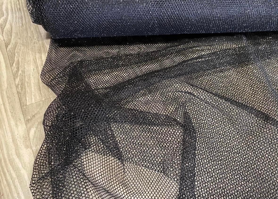 Tyll Nät Glittrig Svart OUTLET