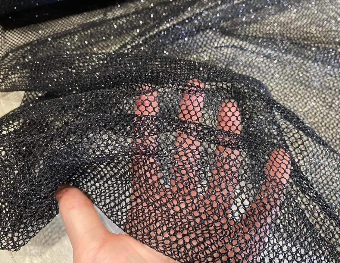 Tyll Nät Glittrig Svart OUTLET
