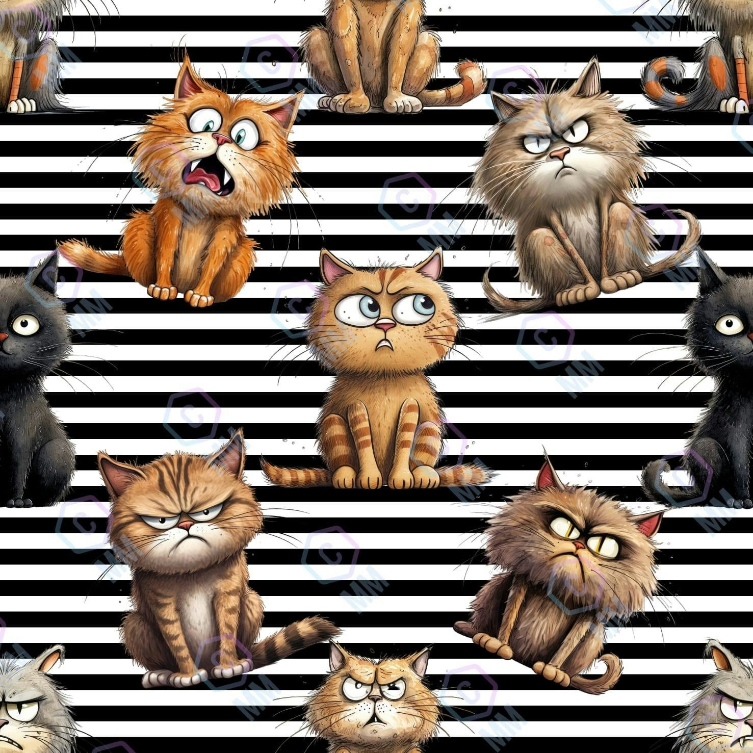 Tyg tyger trikå singel Jersey katt katter