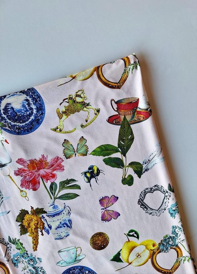 Tyg tyger trikå singel Jersey Viscose blommor blomma