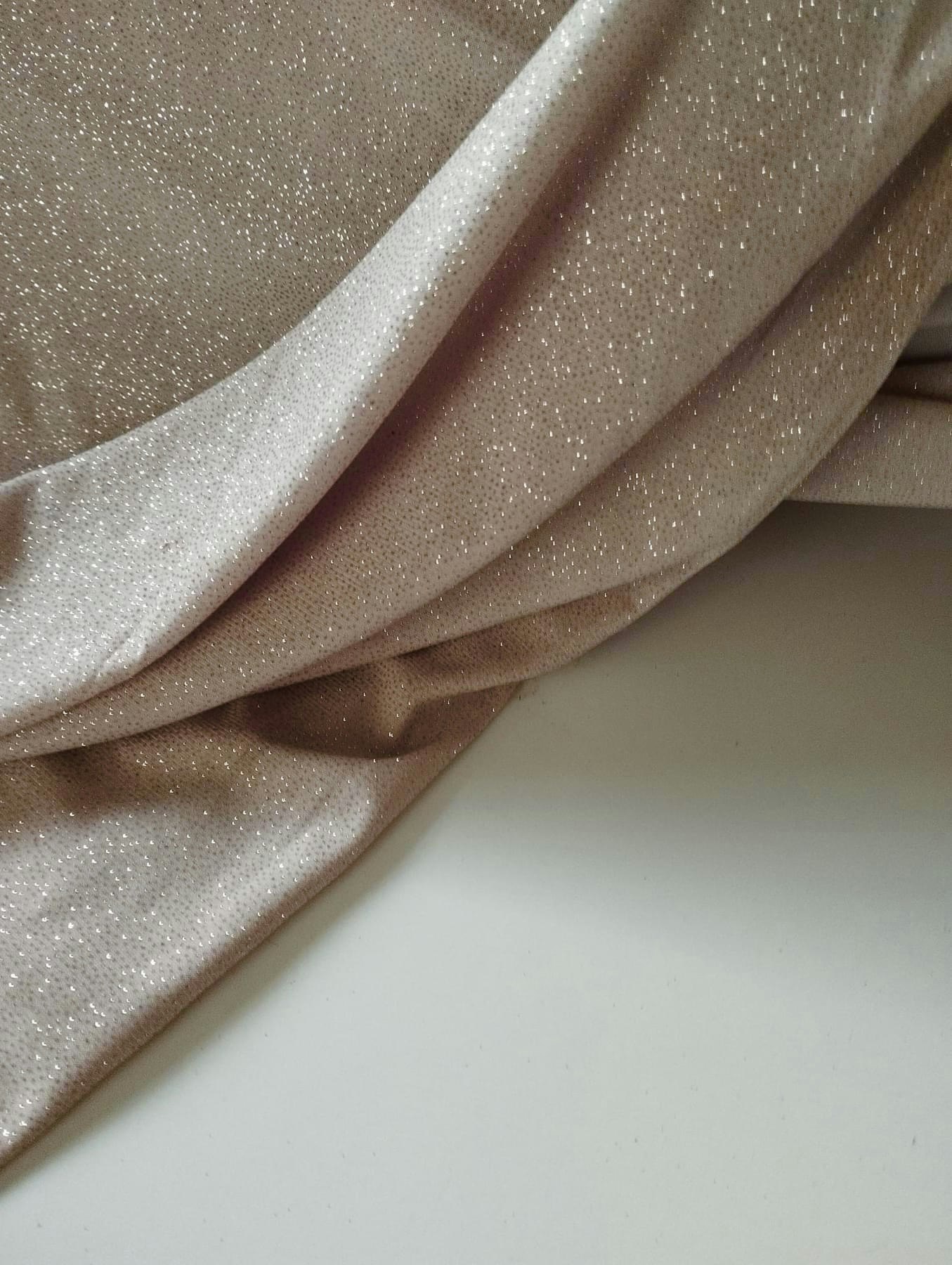 Beige Glitter ITY Singel Jersey