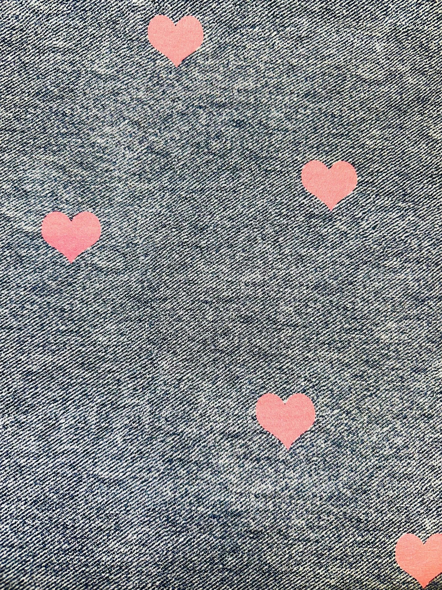 Tyg tyger French Terry college jogging öglad baksida hjärta jeans