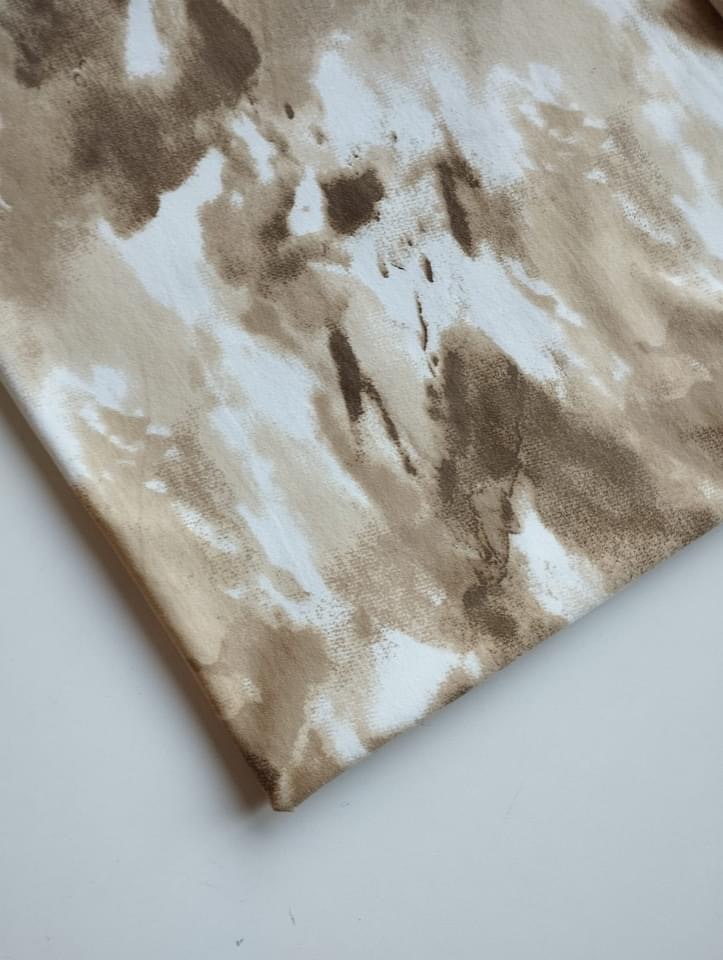 Tyg tyger French Terry college jogging öglad baksida batik beige outlet