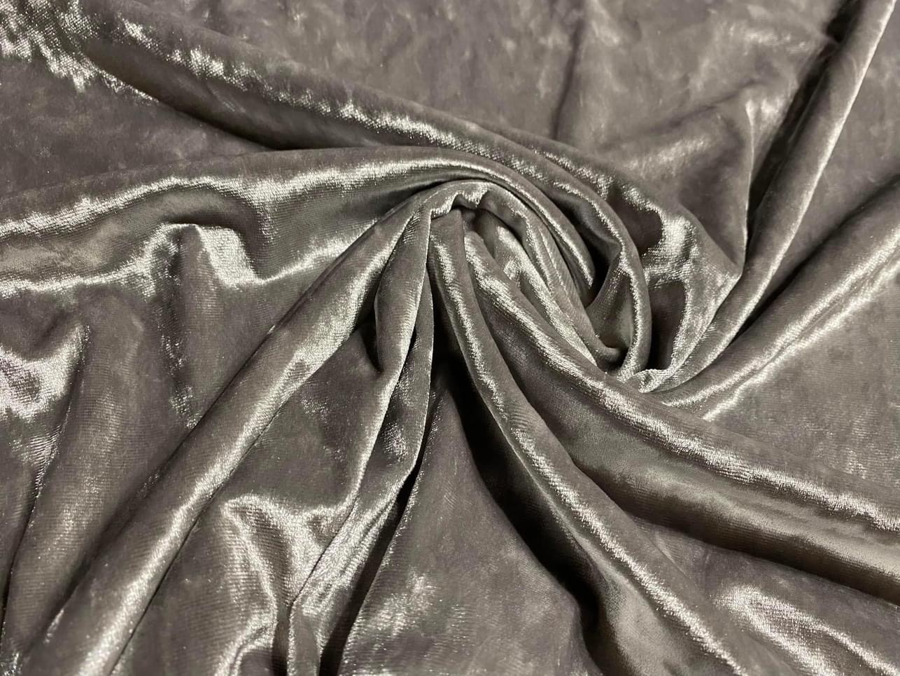 Tyg tyger velour grå silver blank outlet