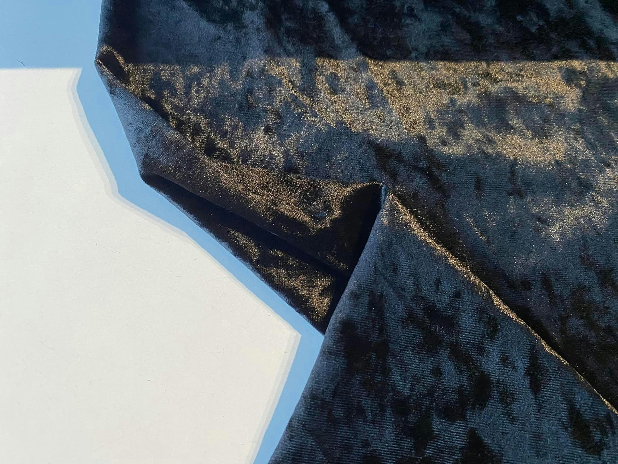 Tyg tyger velour svart blank outlet