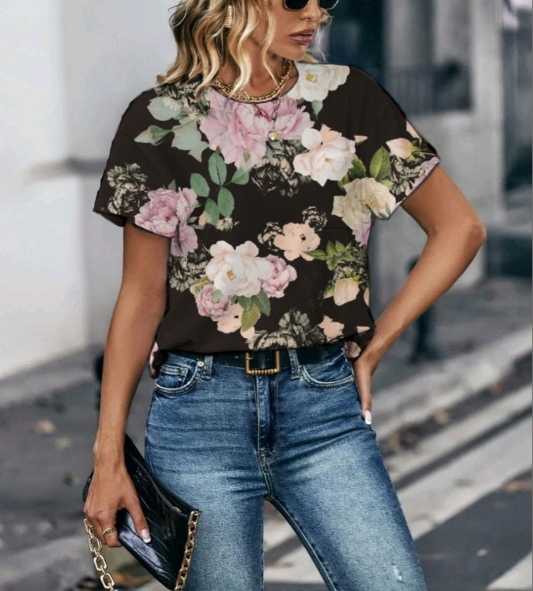 Blommor Single Jersey