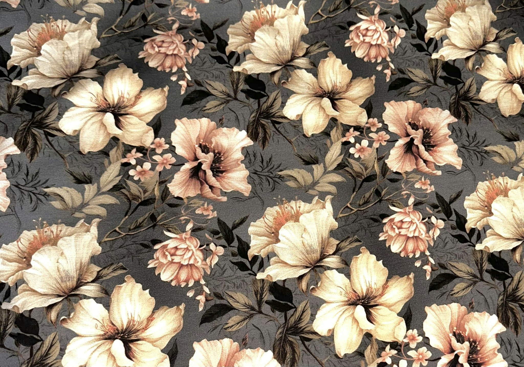 Tyg tyger French Terry college jogging öglad baksida blommor
