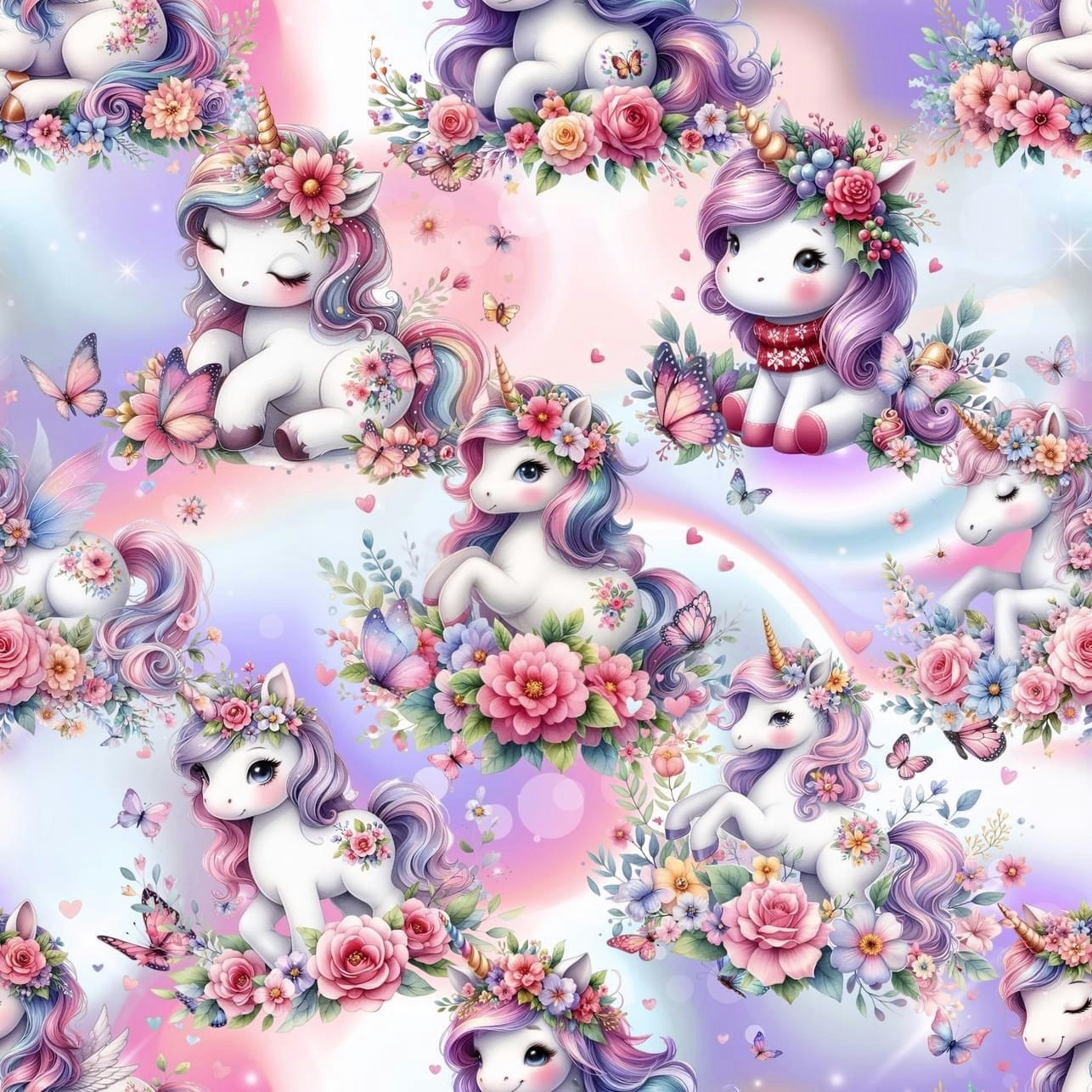 Tyg tyger French Terry college jogging öglad baksida unicorn
