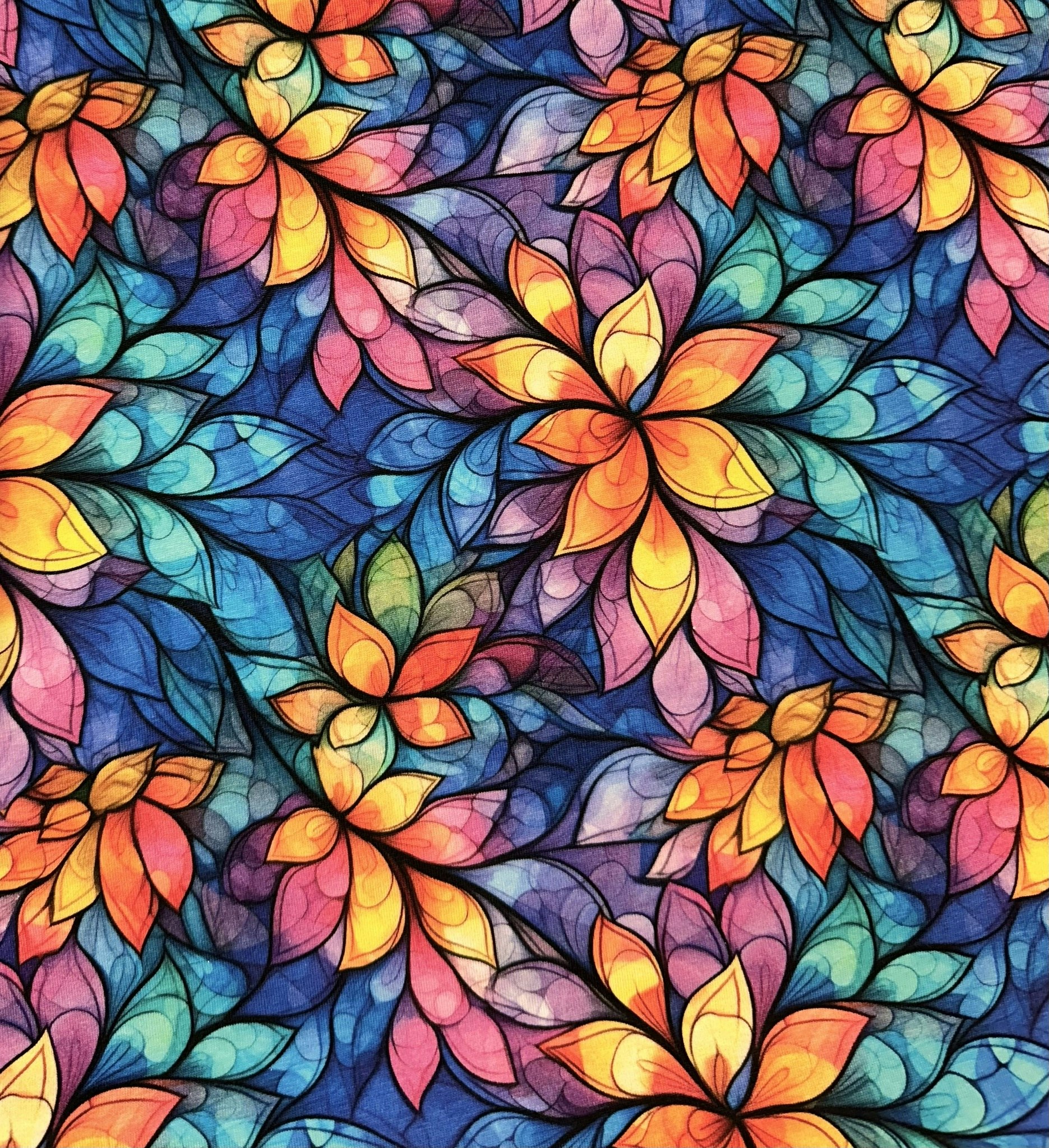 Tyg tyger trikå singel Jersey blommor abstrakt