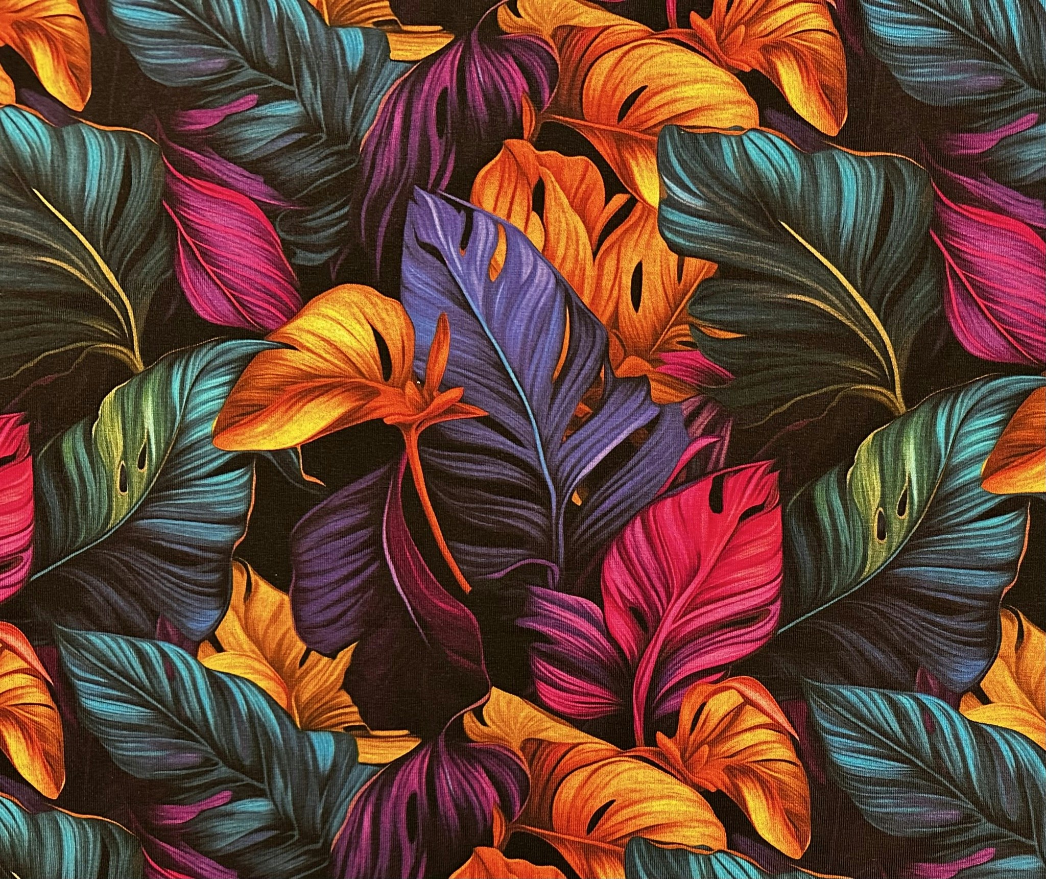 Tyg tyger blad trikå singel Jersey