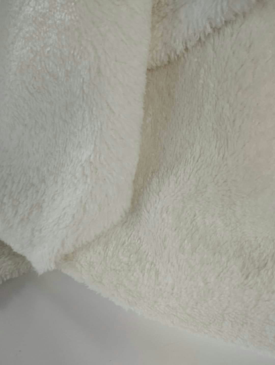 Dubbelsidigt Teddy, Fluffig Ecru