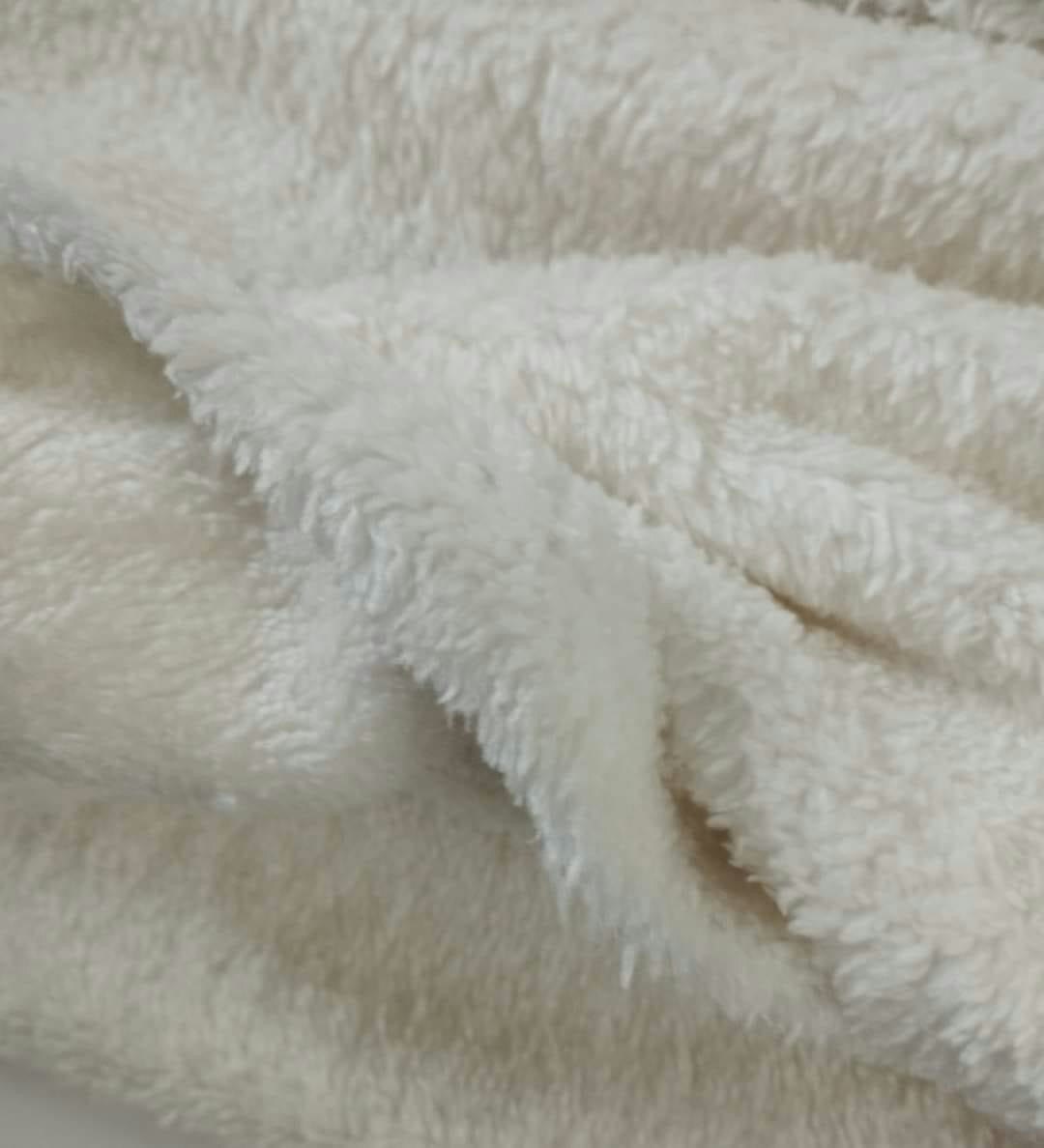 Dubbelsidigt Teddy, Fluffig Ecru