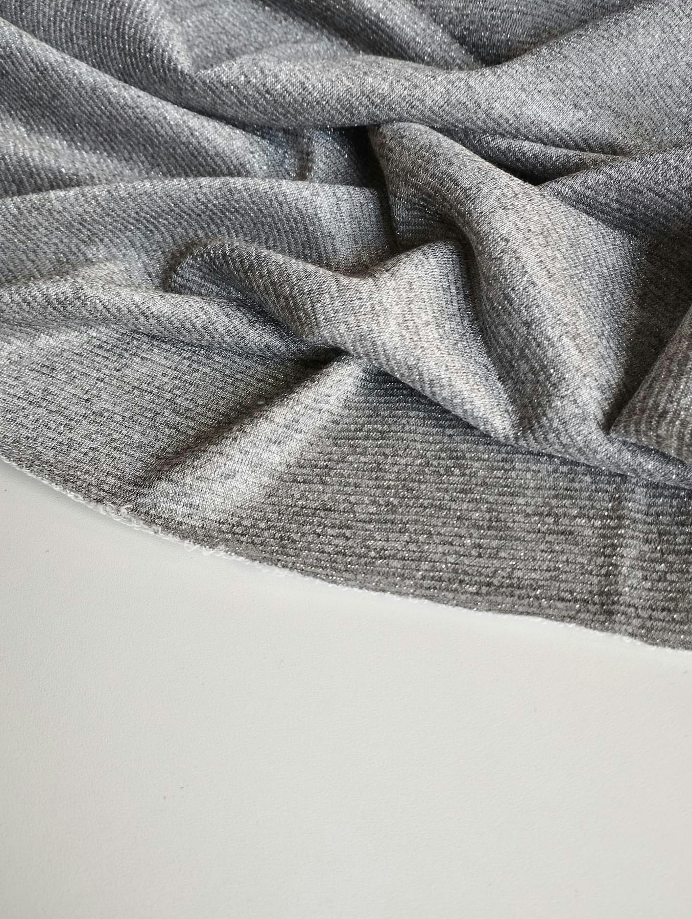 Grå med Silver Tråd French Terry  OUTLET