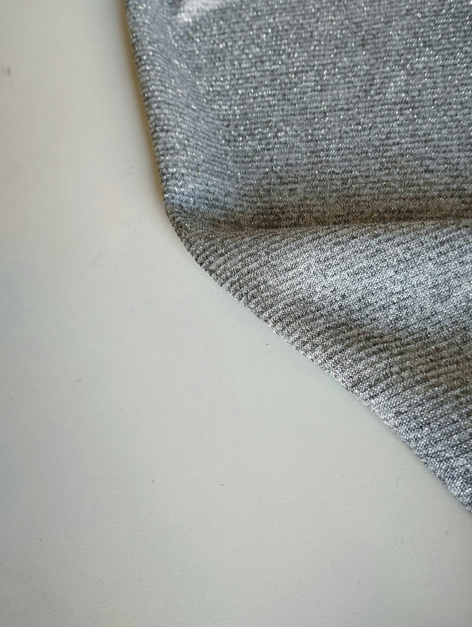 Grå med Silver Tråd French Terry  OUTLET
