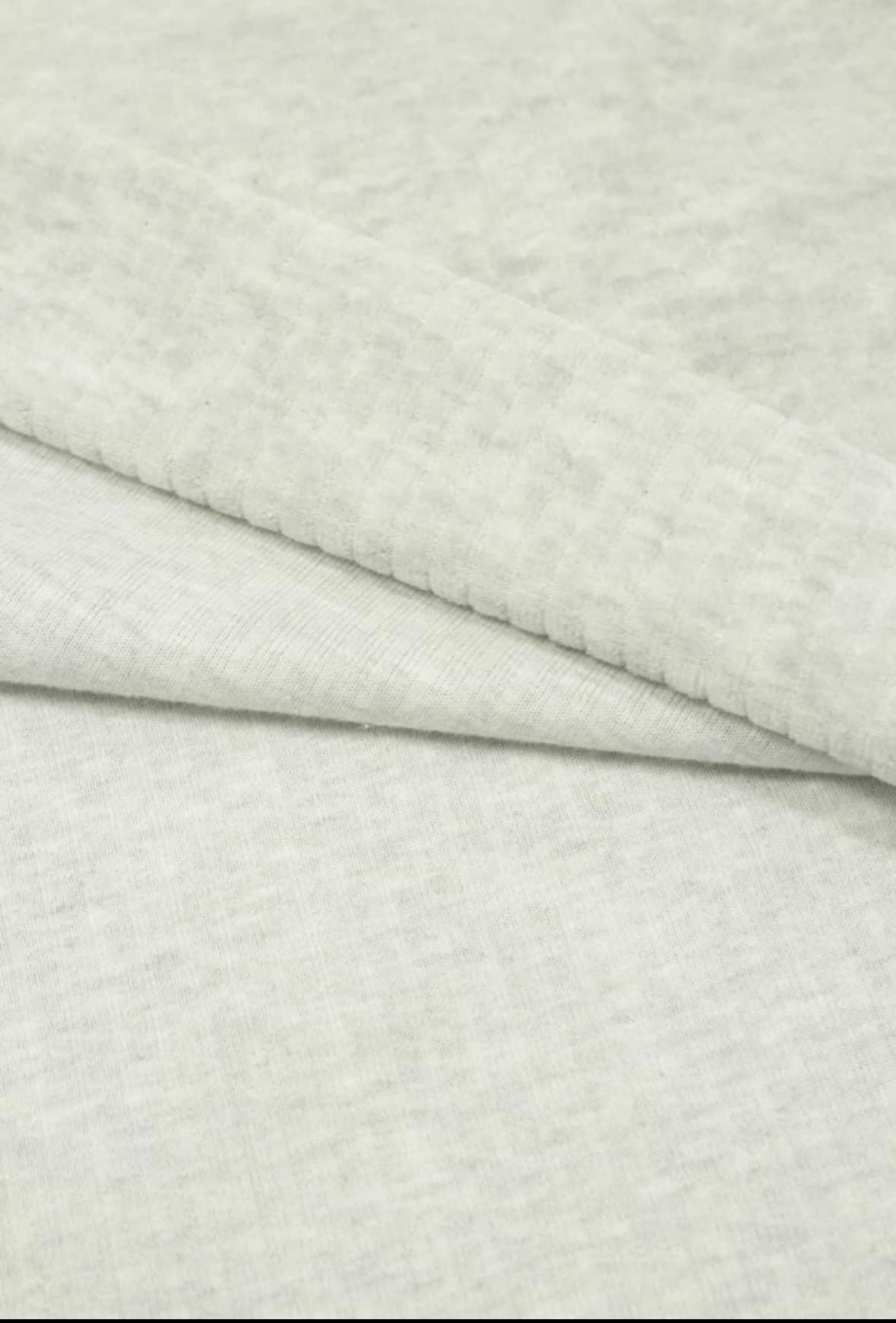 Velour Ribbad Grå Melange  OUTLET