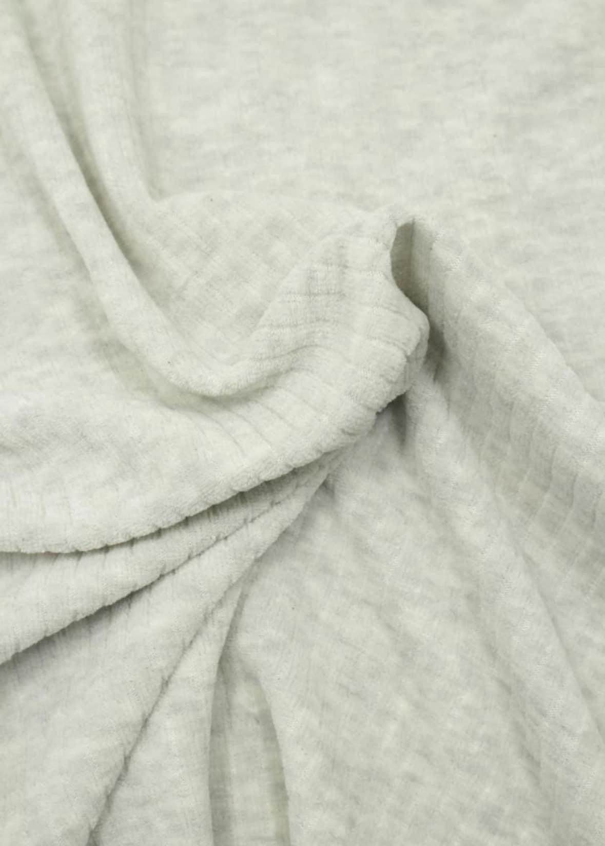 Velour Ribbad Grå Melange  OUTLET