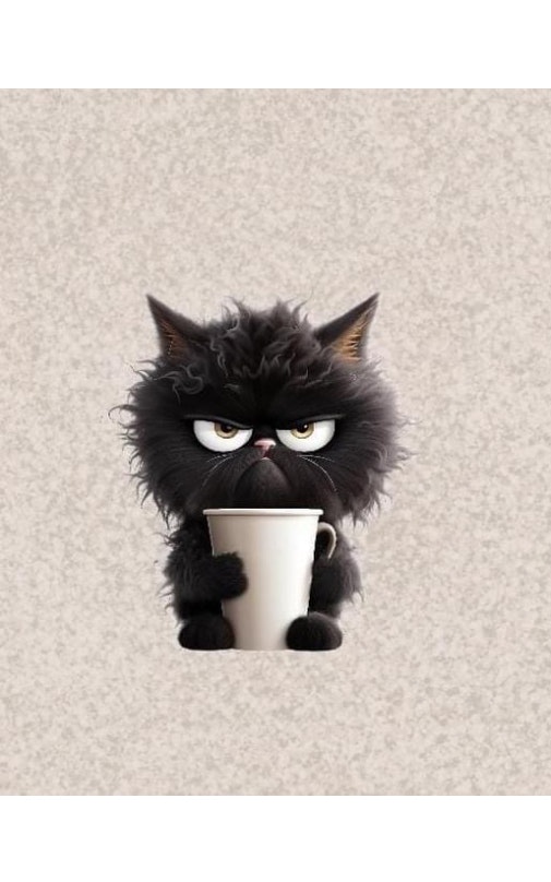 Tyg tyger trikå singel Jersey katt kaffe