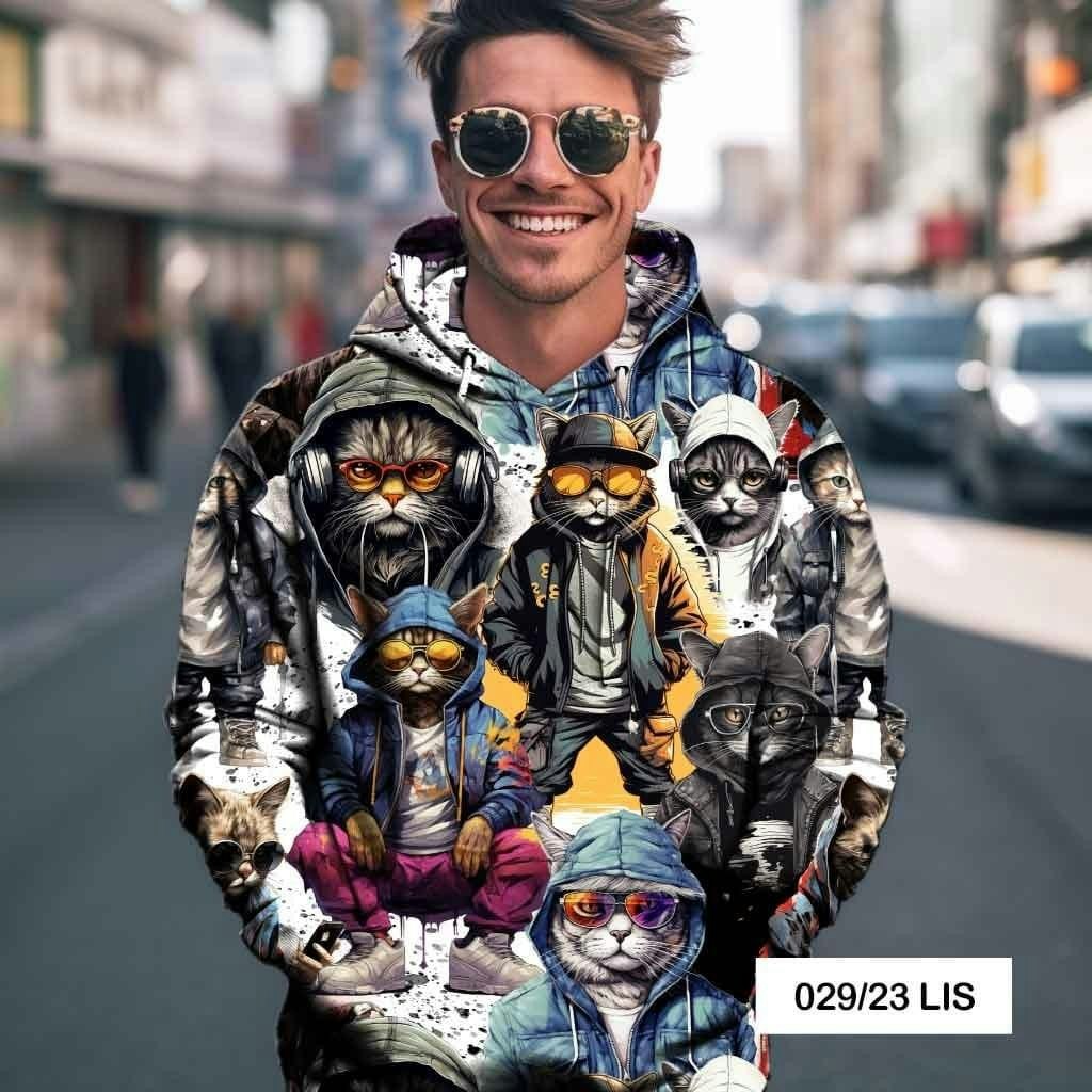 Tyg tyger French Terry college jogging öglad baksida katt