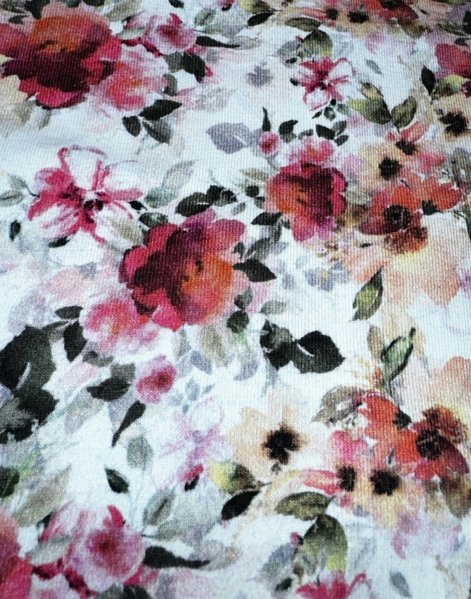 Tyg tyger trikå singel jersey blommor