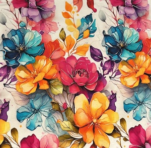 Blommor  Single Jersey