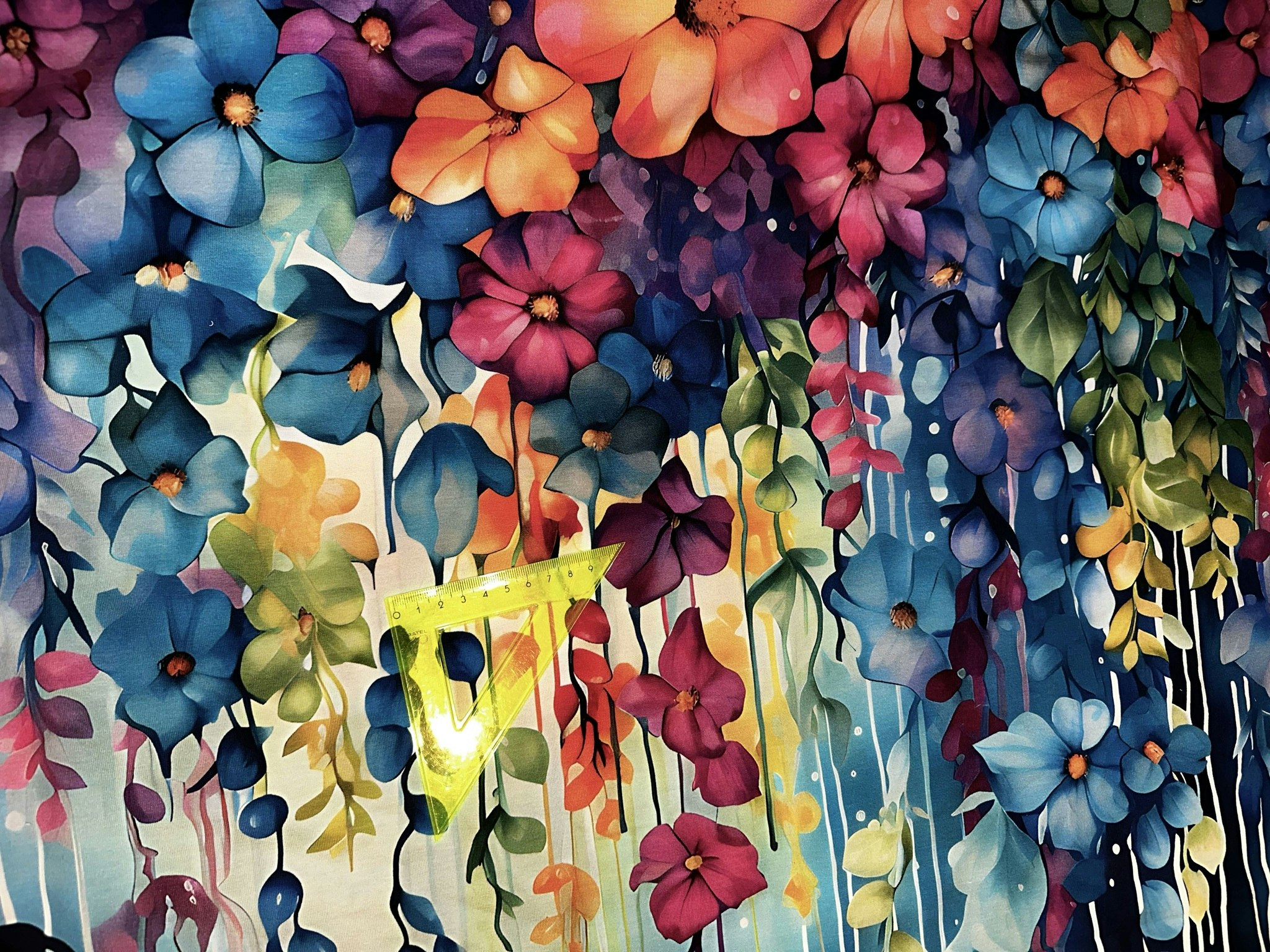 Blommor Panel College French Terry