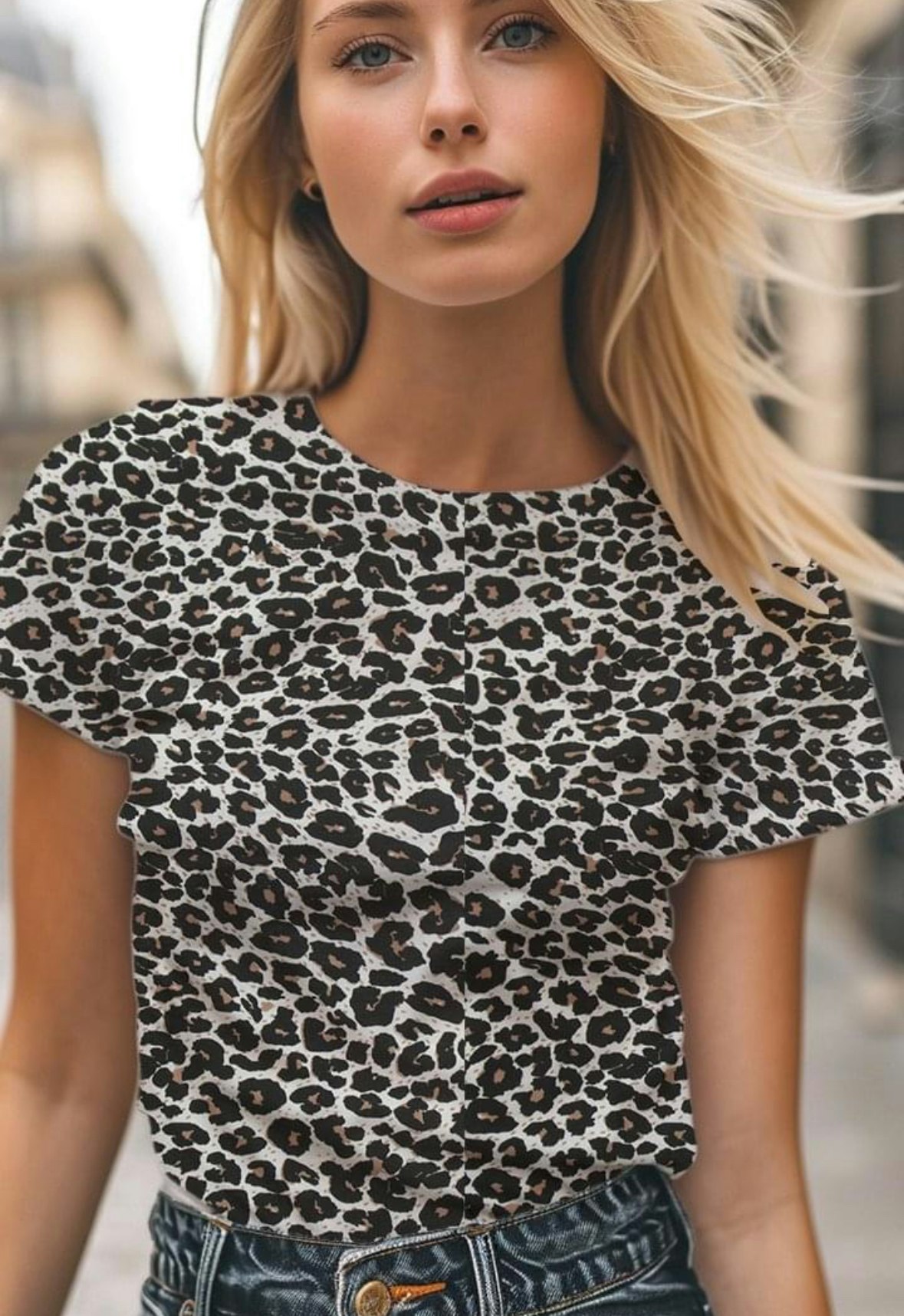 Leo Vit bakgrund Single Jersey OUTLET